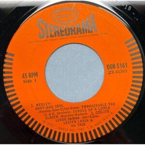 Lester Lanin Trio 45 EP Medley Body and Soul / La Vie En Vinyl Epic 5161